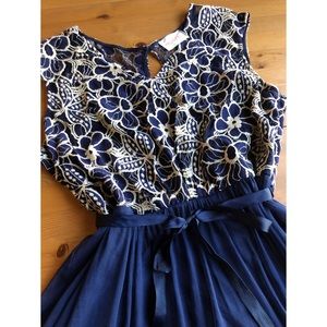 Lace top cocktail dress